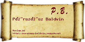 Pórszász Baldvin névjegykártya